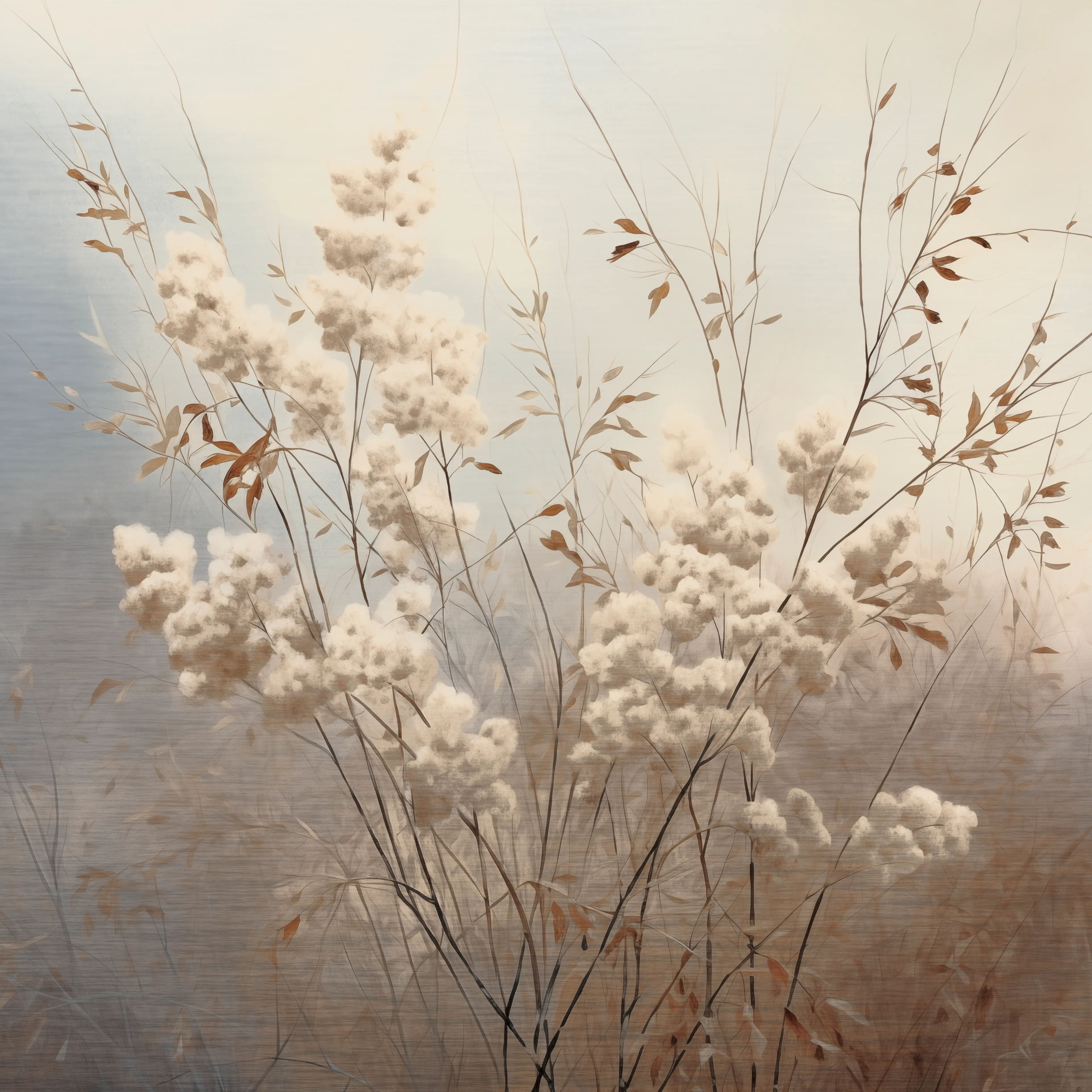 Wandbild 30 x 30 cm Soft Nature On Silver I 
