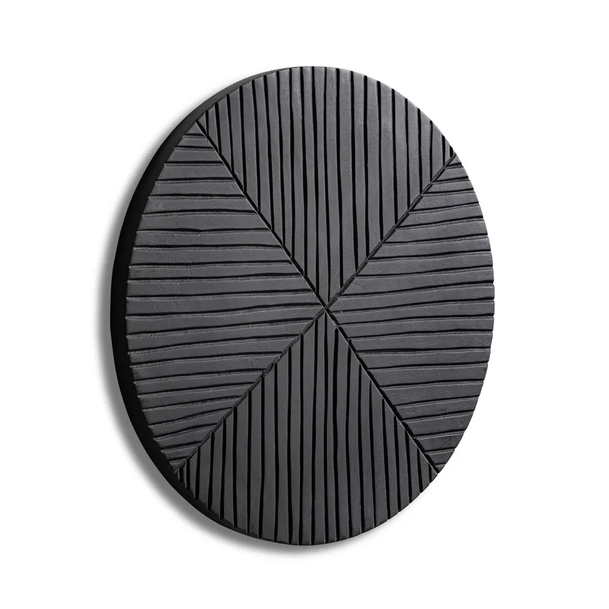 Wanddeko L rund schwarz detail