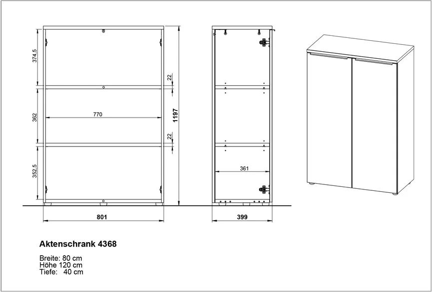 Aktenschrank detail