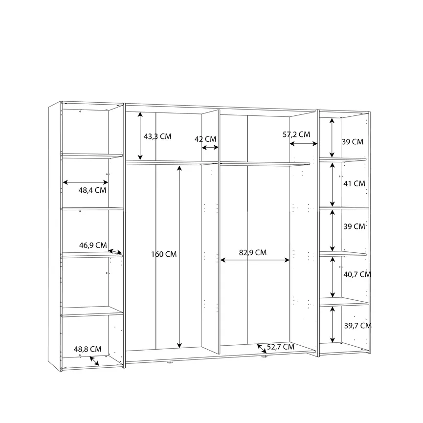 Schwebe-/Drehtürenschrank detail