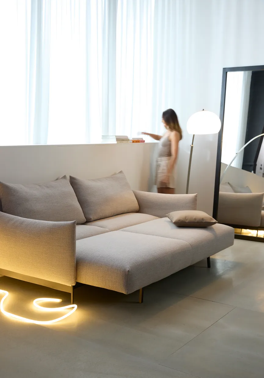 Klappsofa Metall schwarz detail