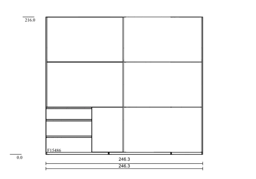 Schwebetürenschrank 2-trg. detail