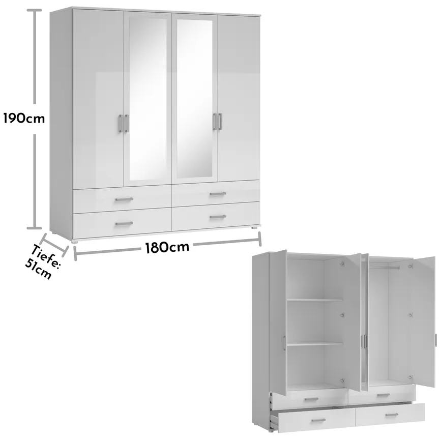 Drehtürenschrank 4-trg. detail