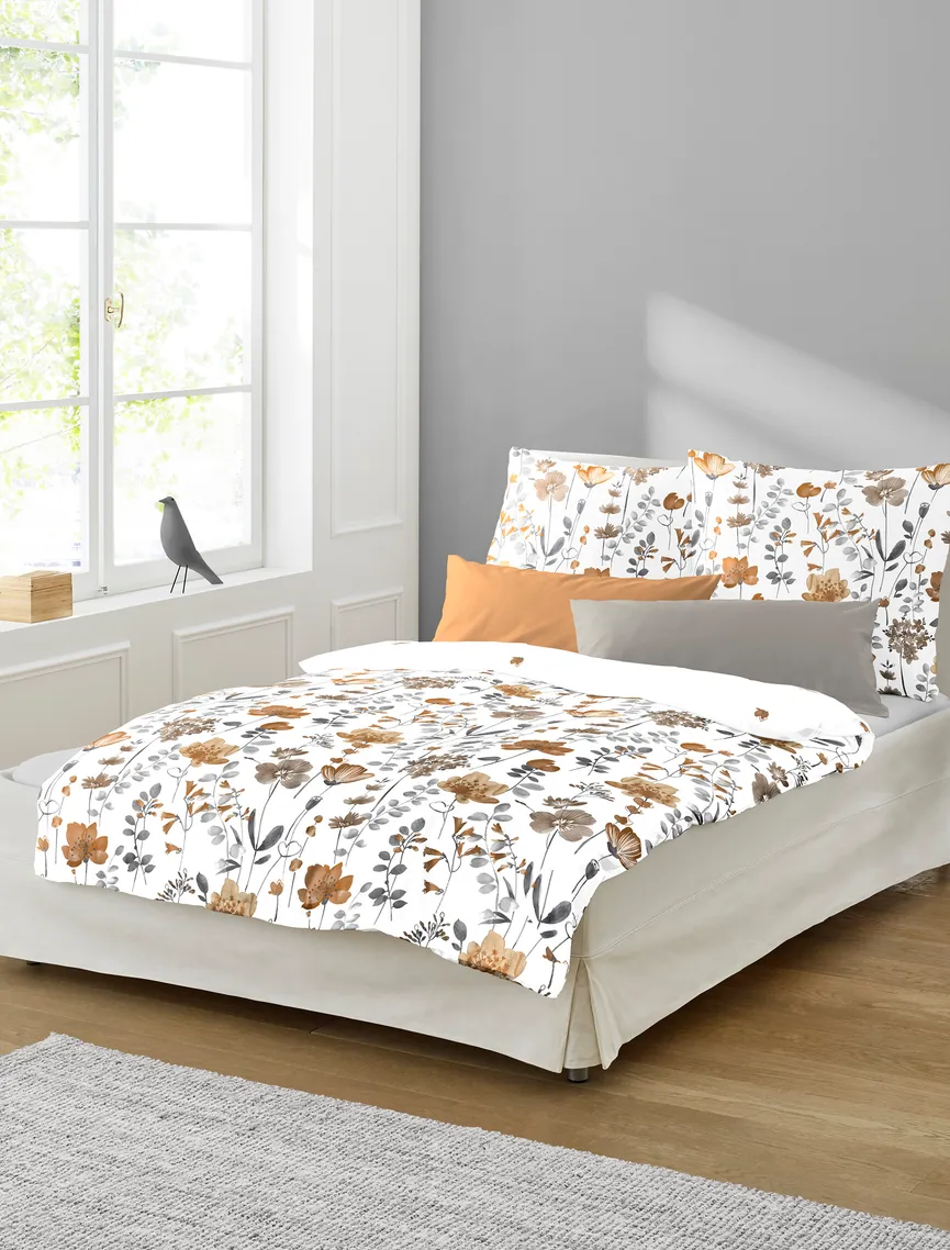 Satin-Bettw. Floral 155x220 milieu