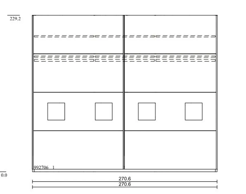 Schwebetürenschrank 2-trg. detail