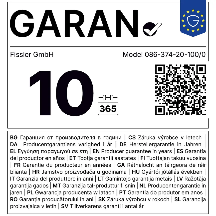Pfanne Pure 20 cm garantielabel