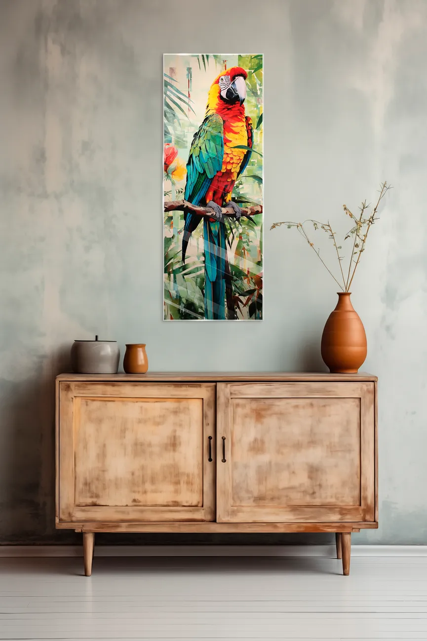Glasbild "Parrot Jungle I" milieu