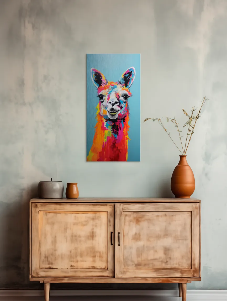 Wandbild "Coloured Llama I" milieu
