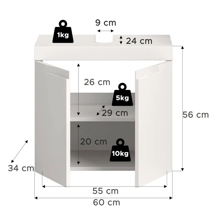 Waschbeckenunterschrank detail
