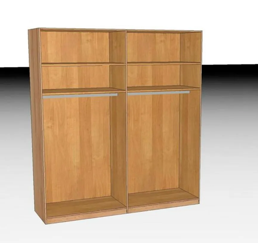 Drehtürenschrank 4-trg. detail