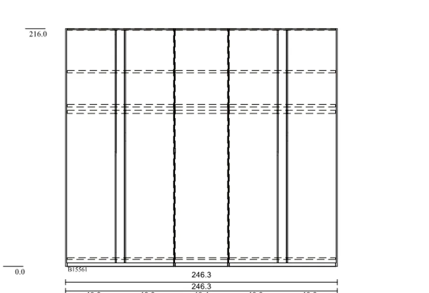 Drehtürenschrank 5-trg. detail