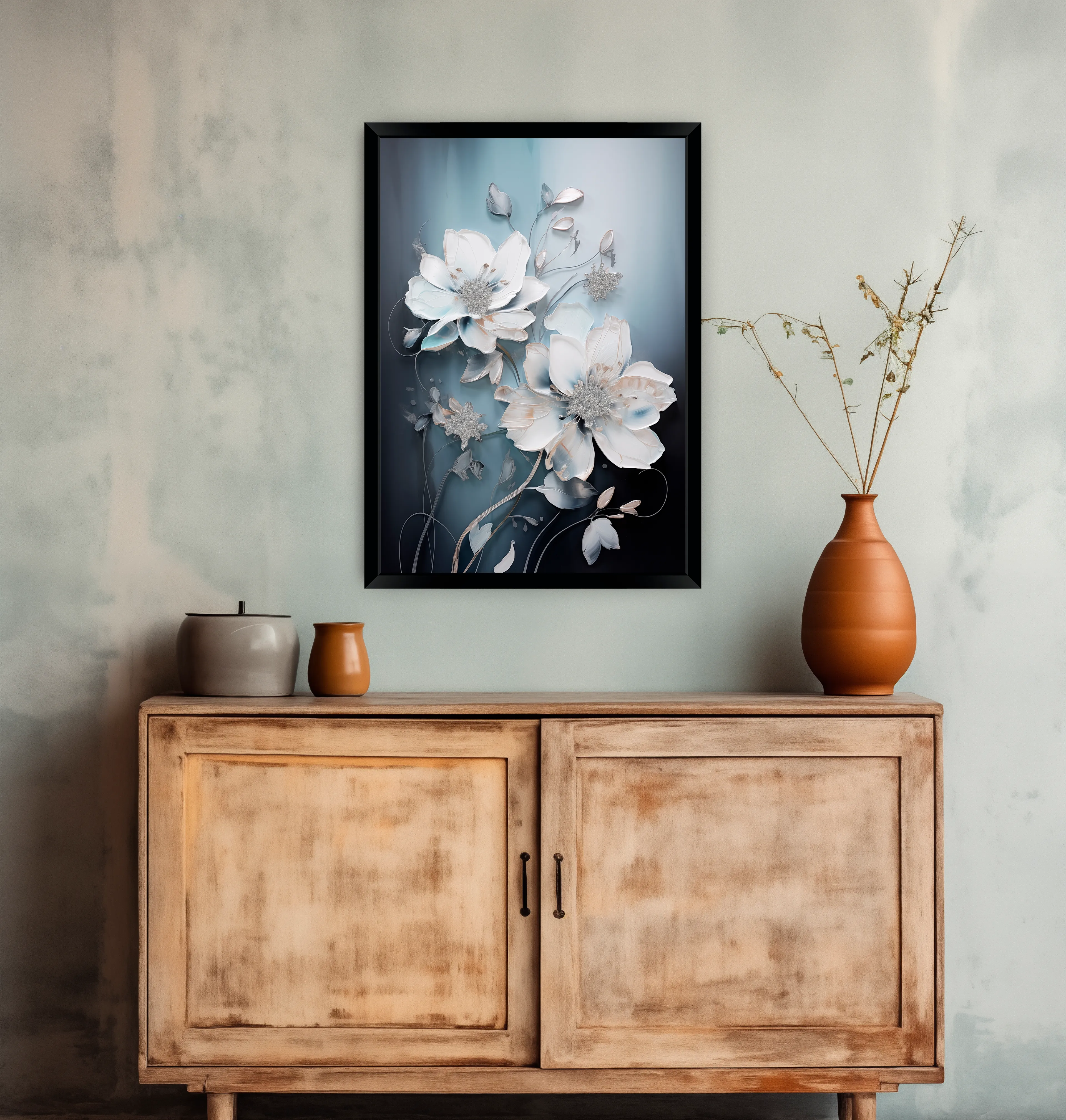 Wandbild 50 x 70 cm Crystal Flowers II
