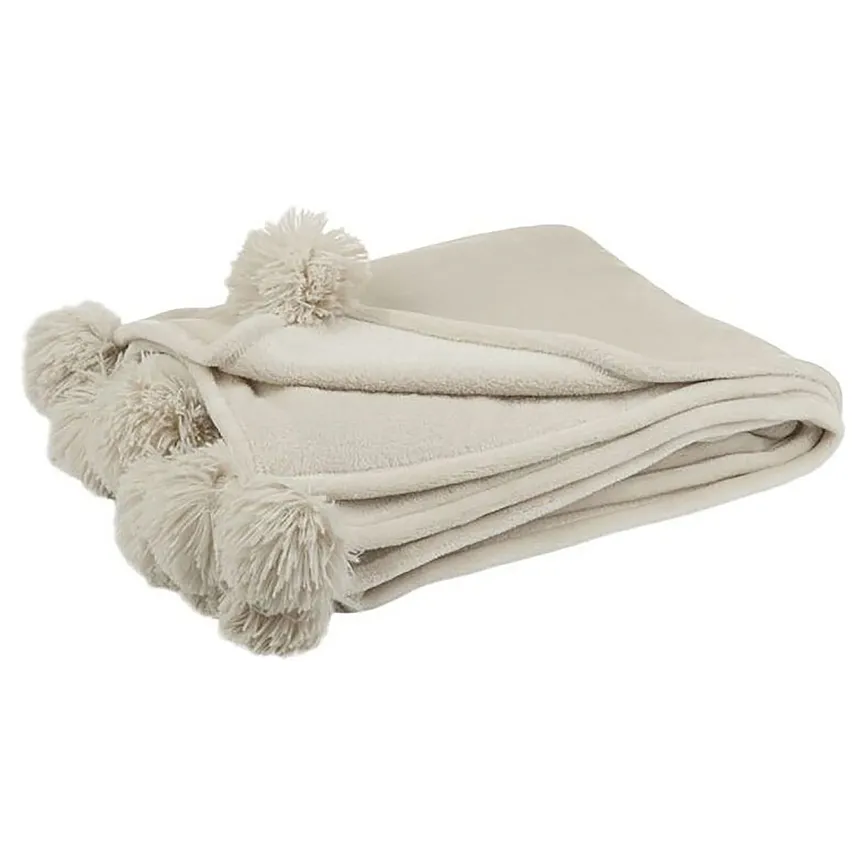 Plaid "PomPom" beige hauptaufnahme