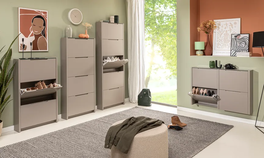 2x2 Klappen-Schuhschrank milieu