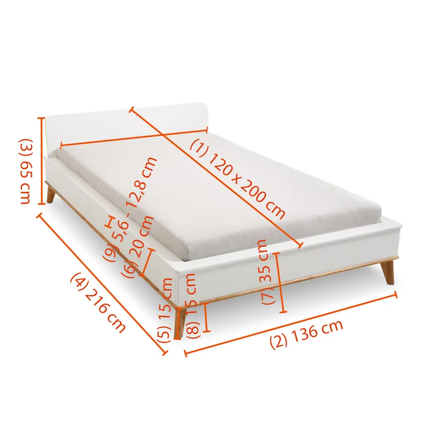 Jugendbett LF 120x200 cm dimensionsmarker