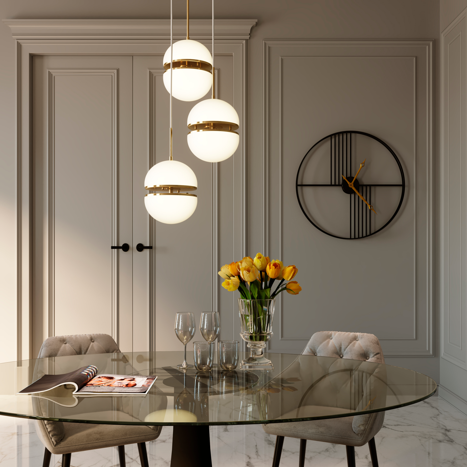 Wanduhr "Strings" milieu