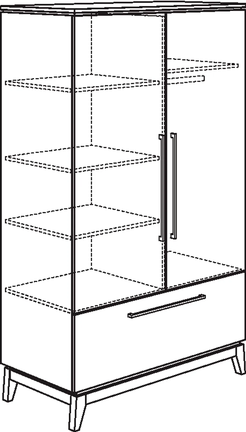 Kleiderschrank 2-trg. detail