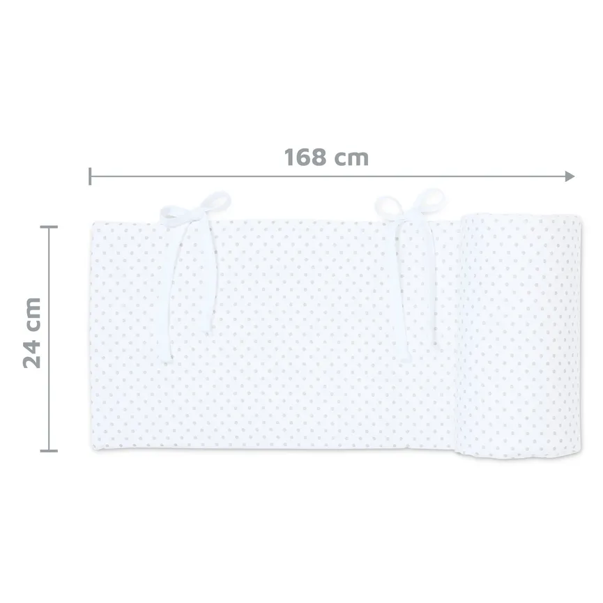 Nestchen weiß Punkte perlgrau detail