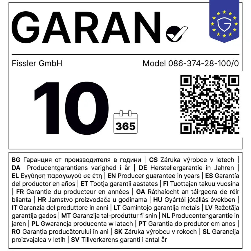 Pfanne Pure 28 cm garantielabel