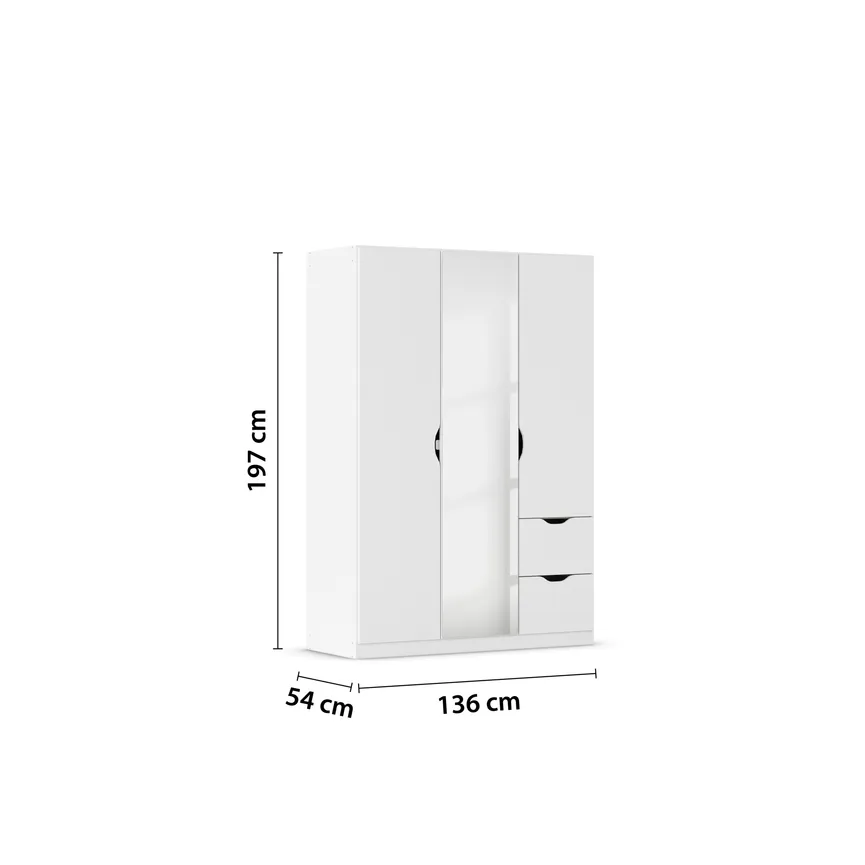 Drehtürenschrank 3-trg. detail