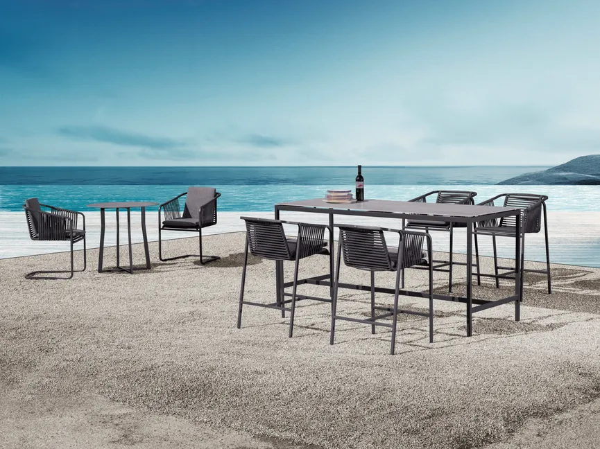 High Dining Sessel granite milieu