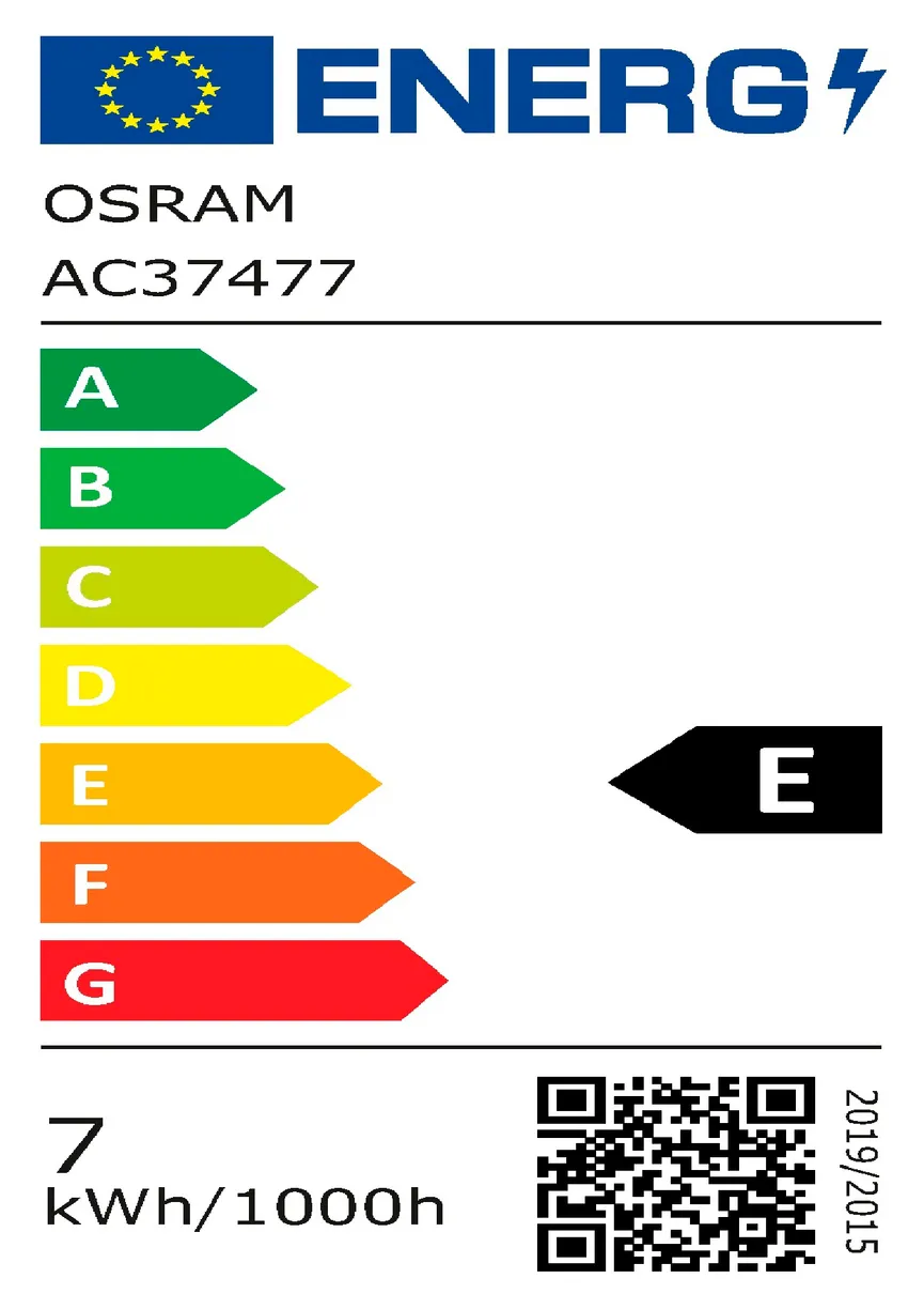 E27/7 Watt LED Birne dimmbar energielabel