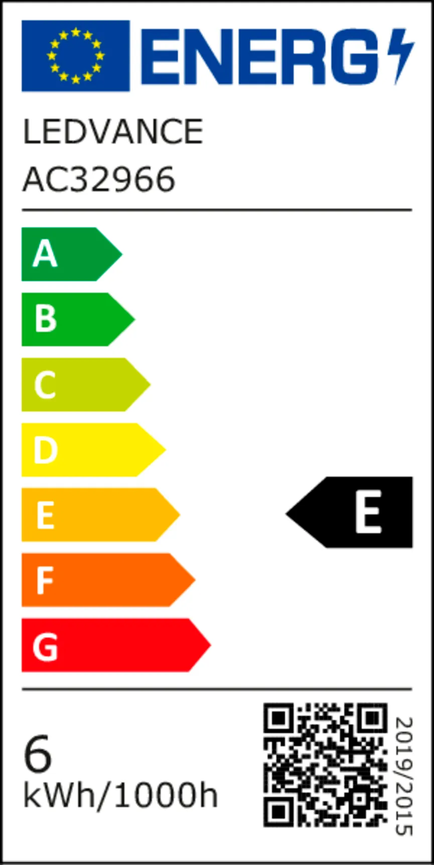 E27/6W Birne energielabel