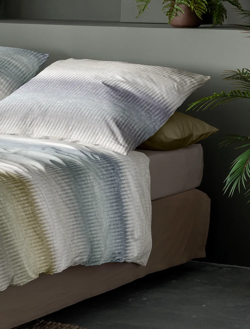 Satin-Bettw. Wave 135x200 milieu