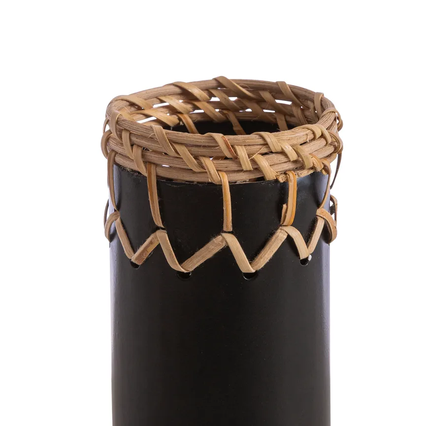 Vase S schwarz-natur detail
