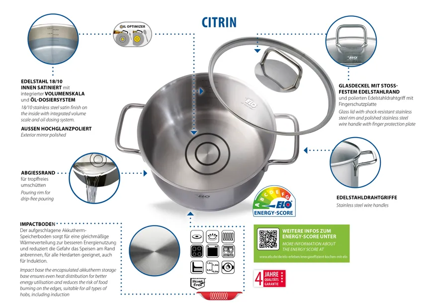 Fleischtopf Citrin 16 cm detail