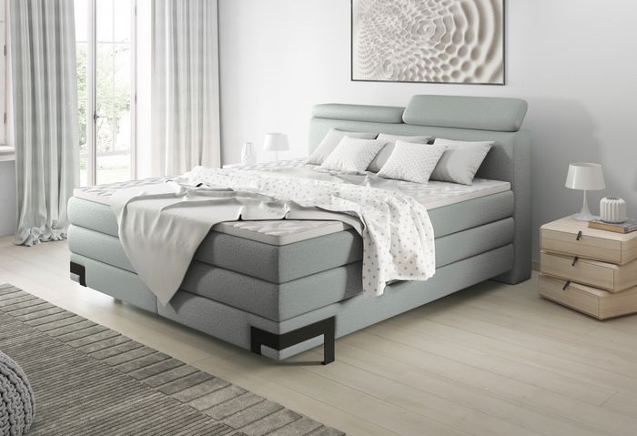 Boxspringbett Grau Kano 180x200 cm 180 x 200