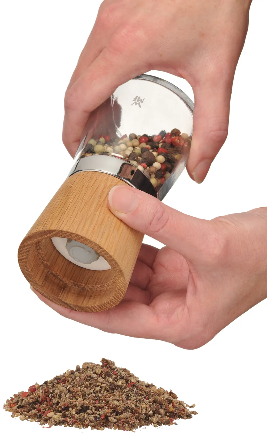 Salz-/Pfeffermühle Holz/Glas detail