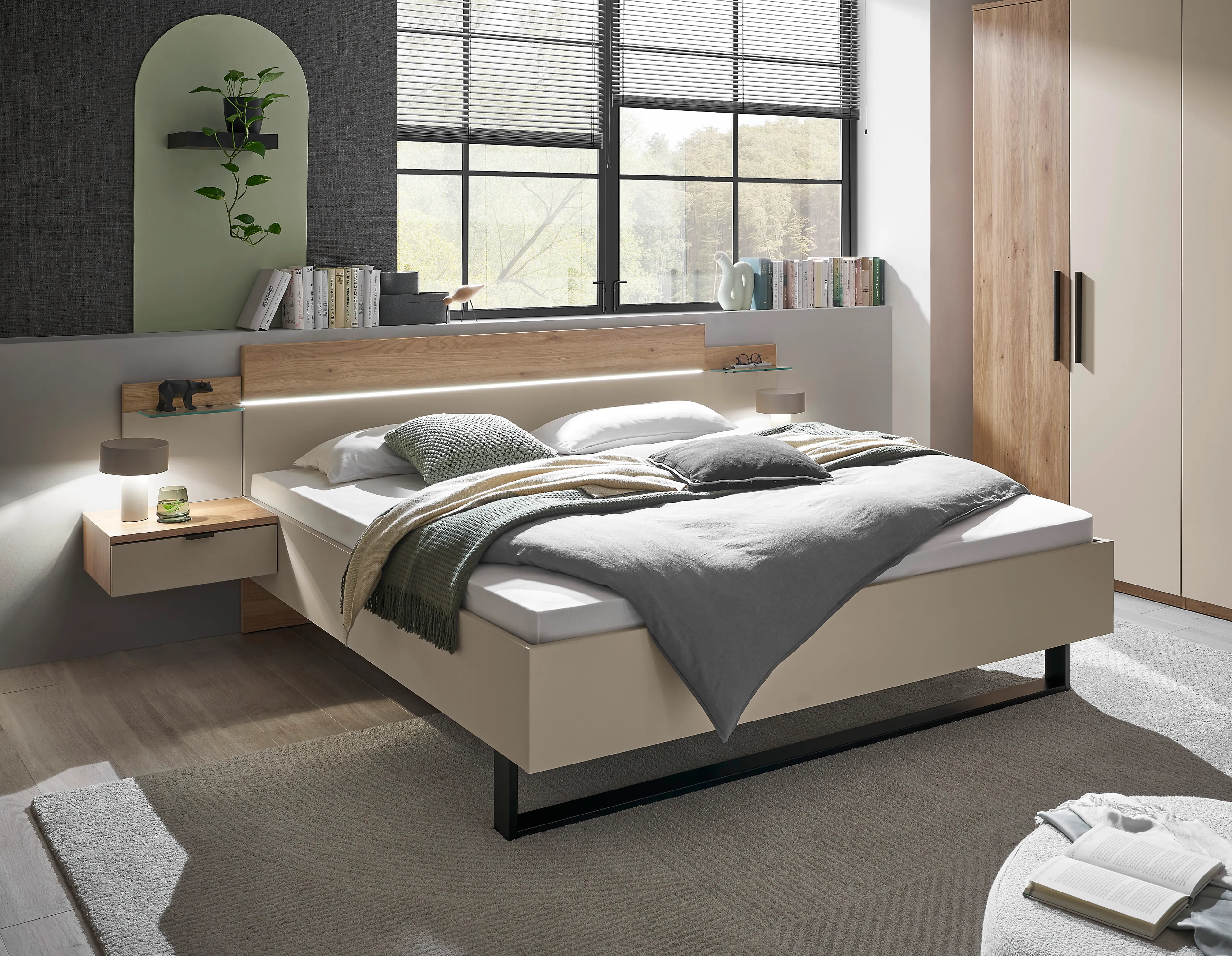 Bett mit Nachttischen Danao 180 x 200 cm