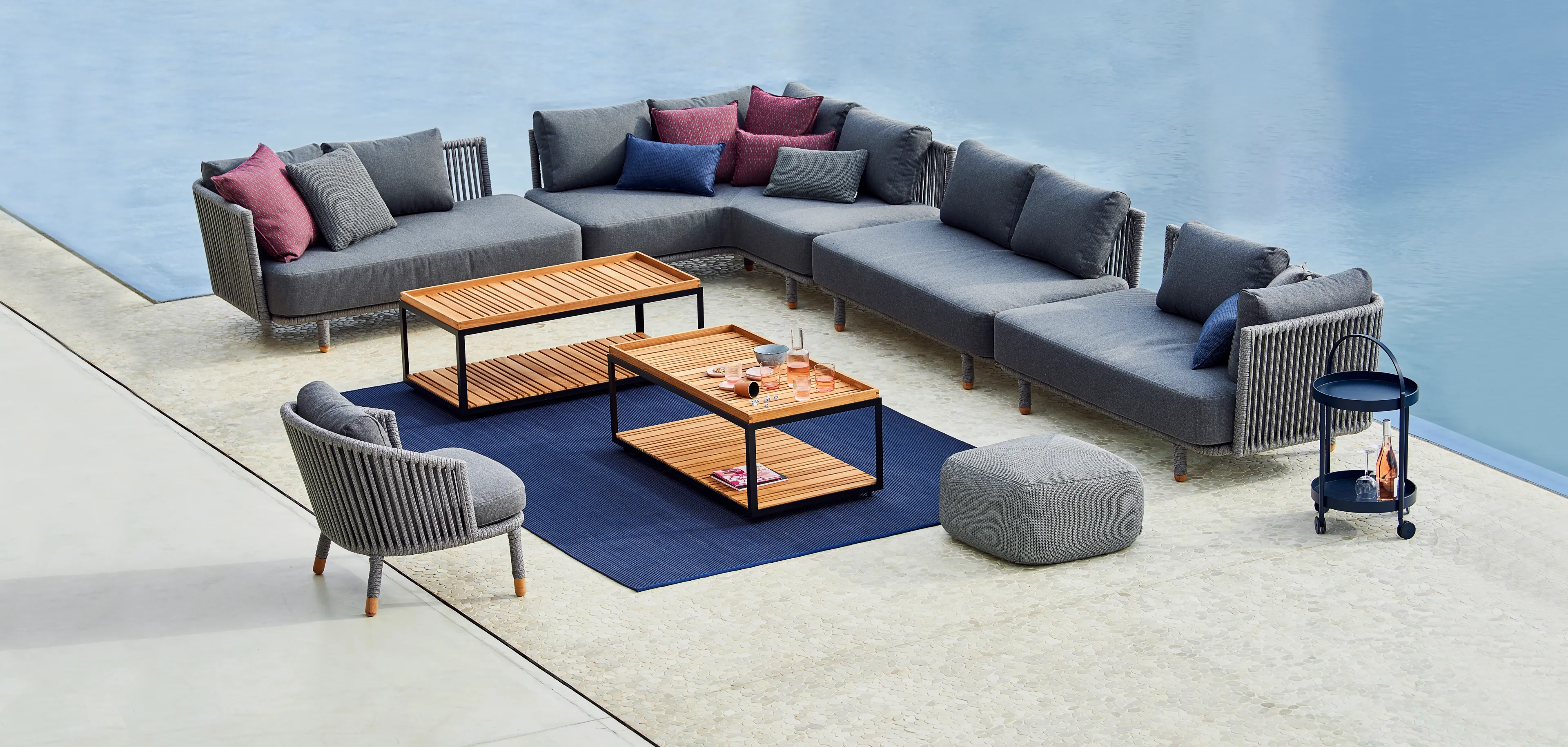 Gartensofa-Modul Moments, Cane-line Rope