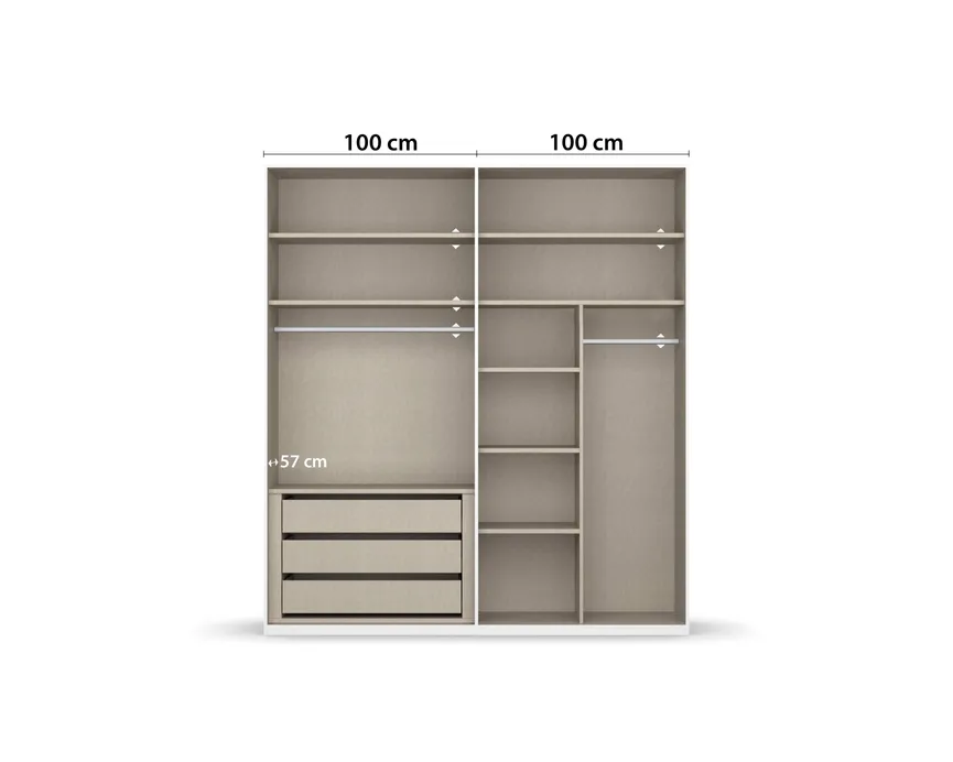 Drehtürenschrank 4-trg. detail