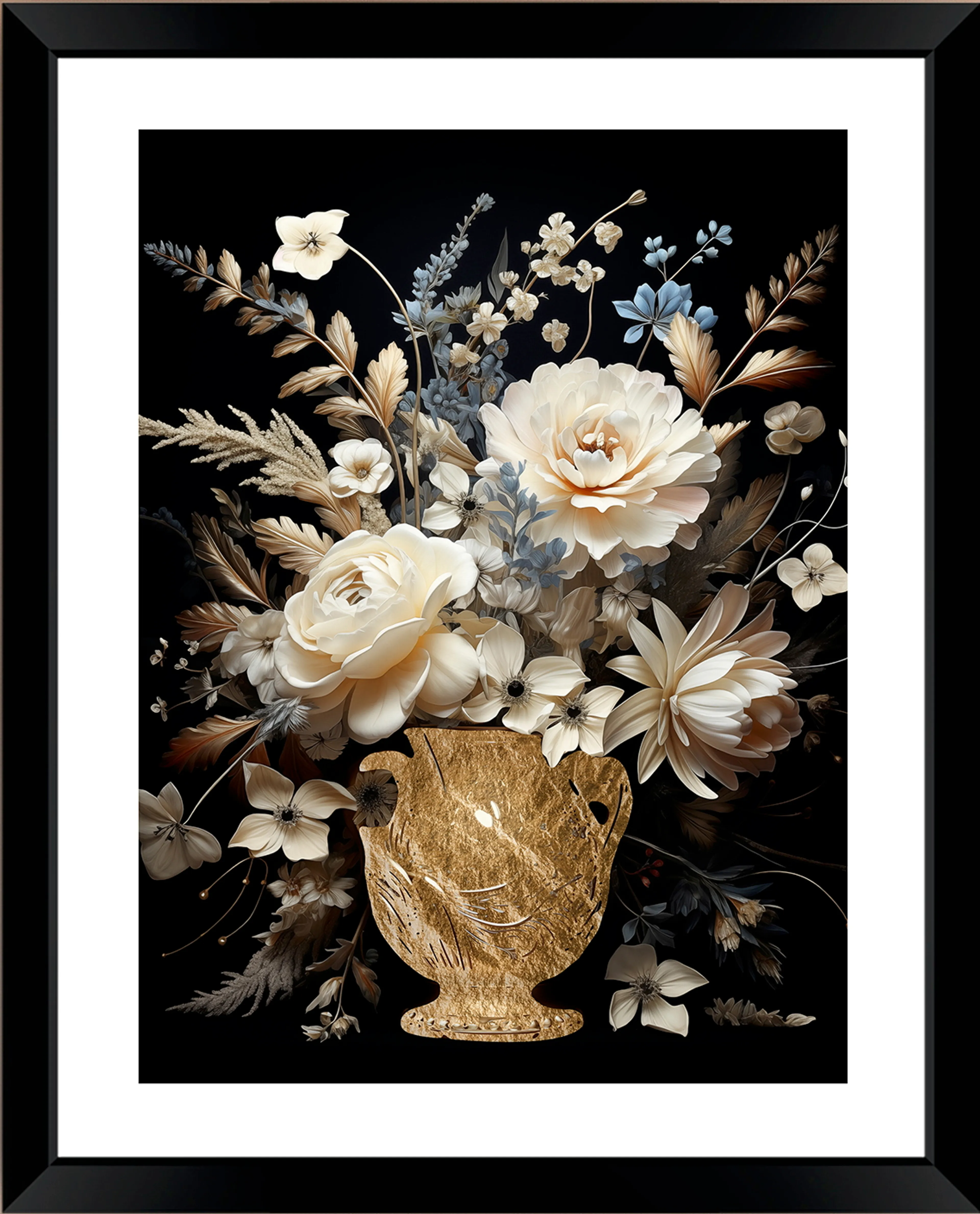 Wandbild 40 x 50 cm Golden Vase I

