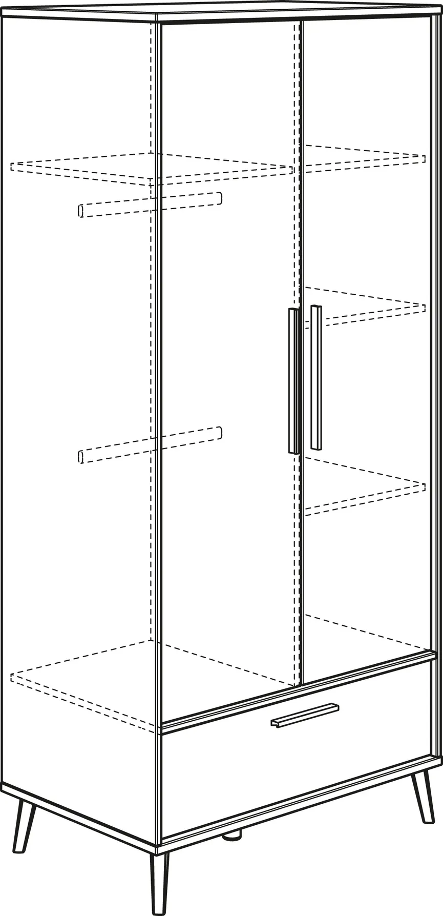 Kleiderschrank 2-trg. detail