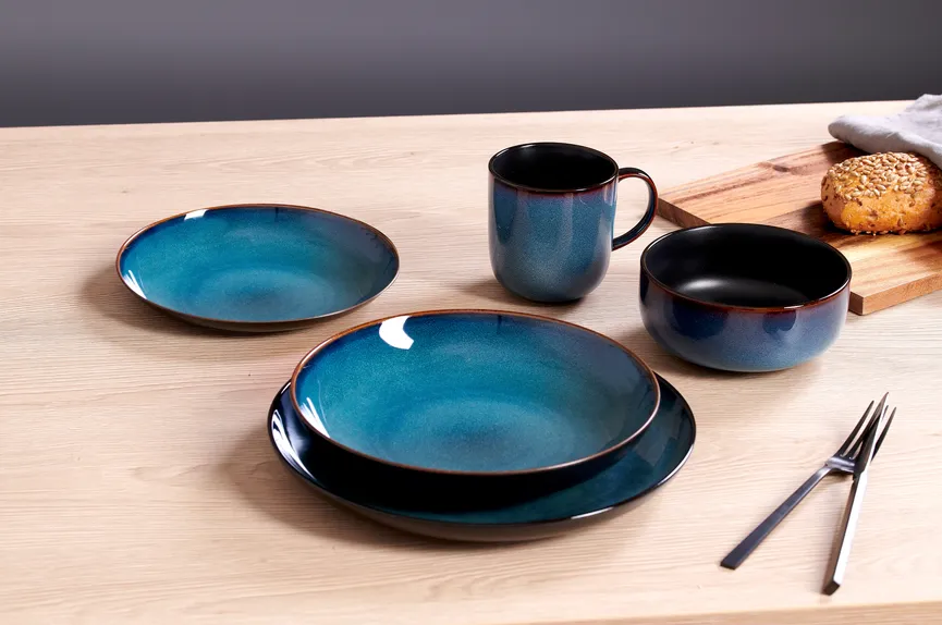 Suppenteller "Bali" blau milieu