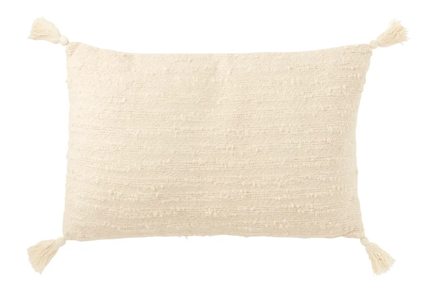 Kissen "Rec+Quasten" creme hauptaufnahme
