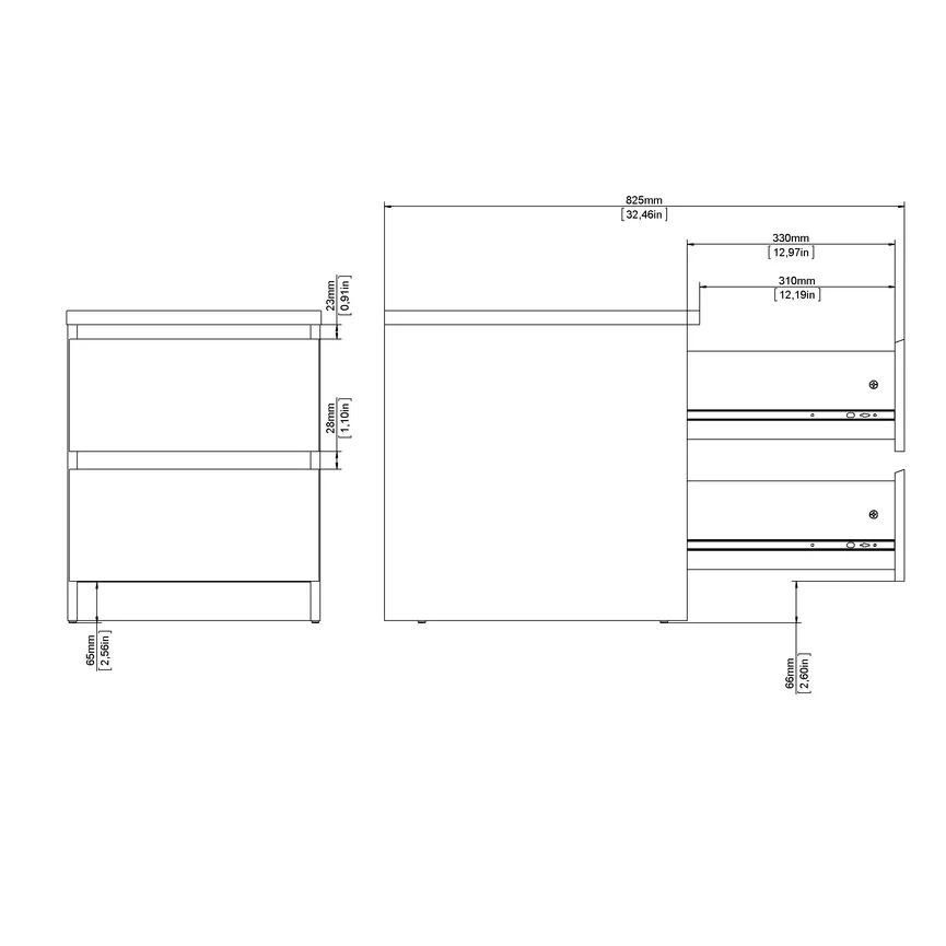 Nachtkommode 2S detail