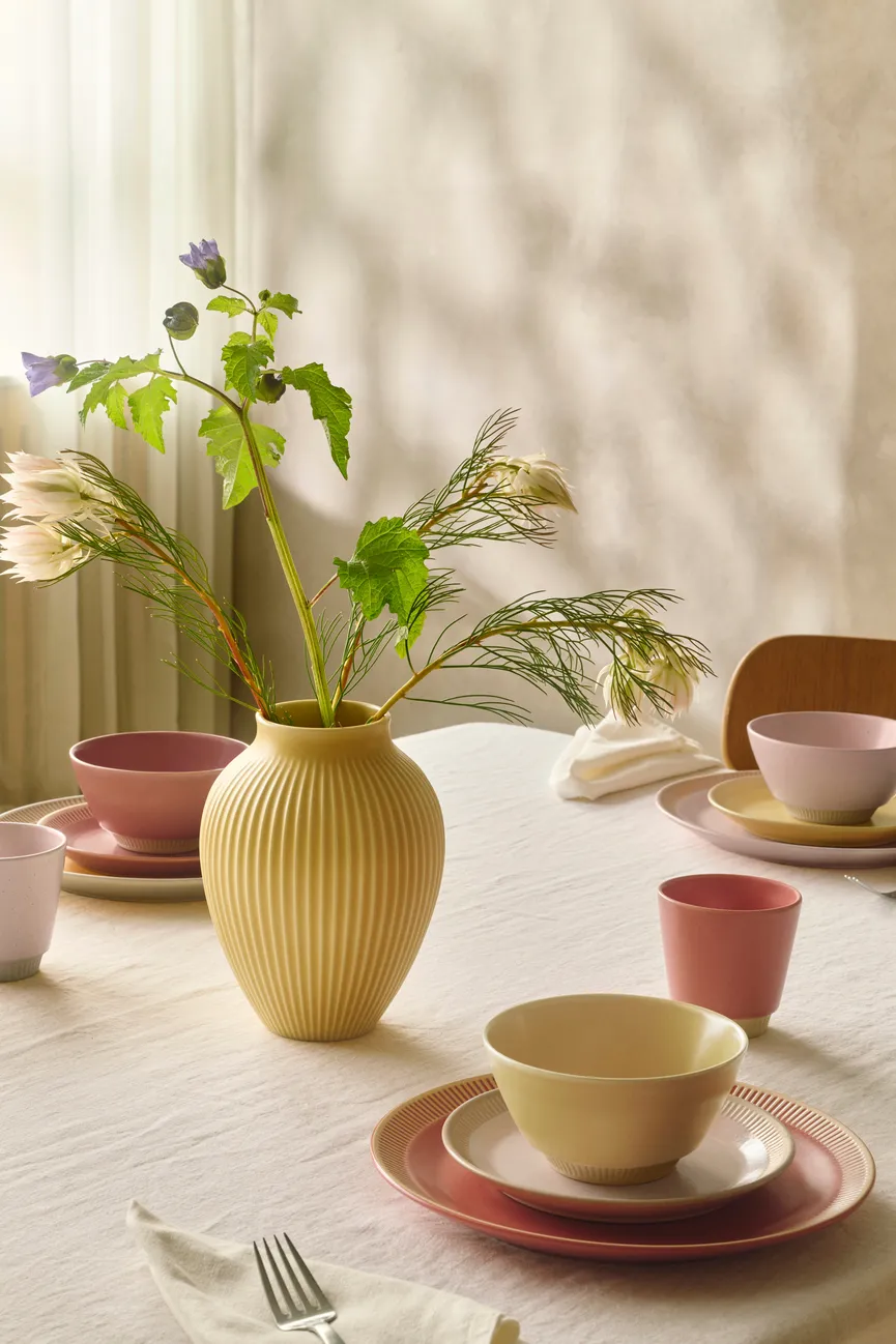 Vase "Knabstrup" L yellow milieu