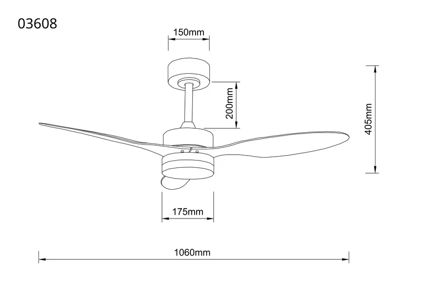 Deckenventilator "Blackwell" detail