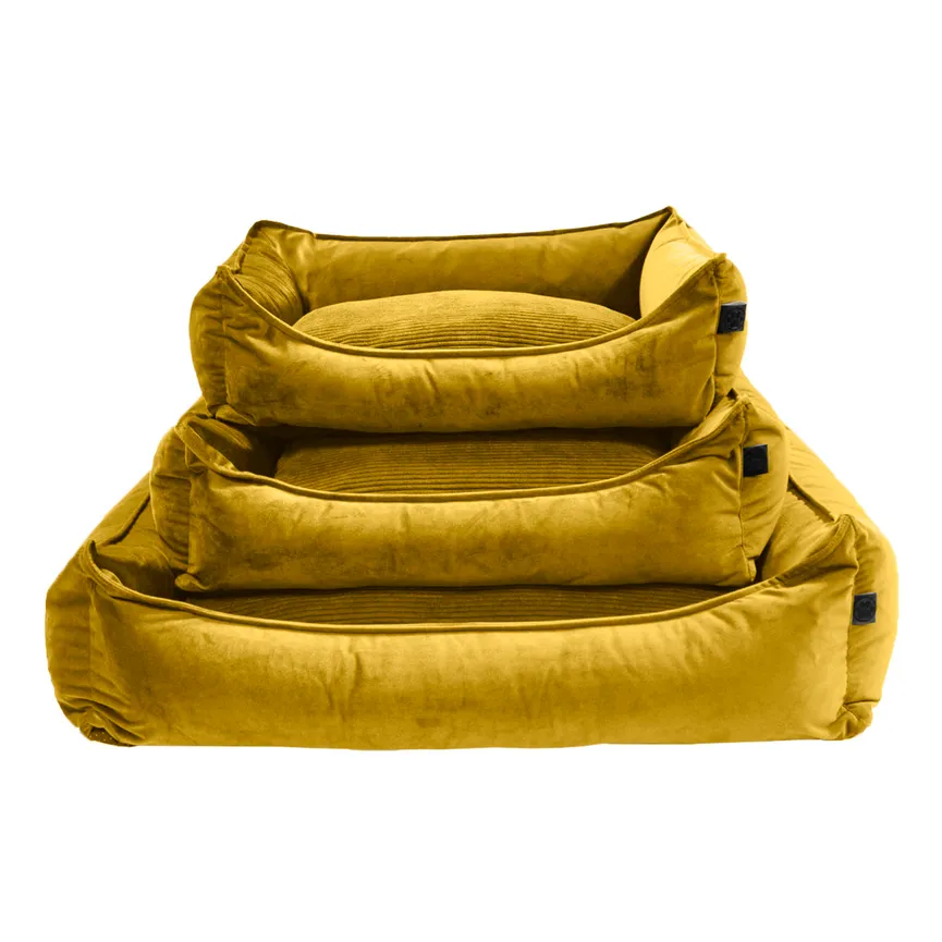 Hundebett Velours Ochre hauptaufnahme