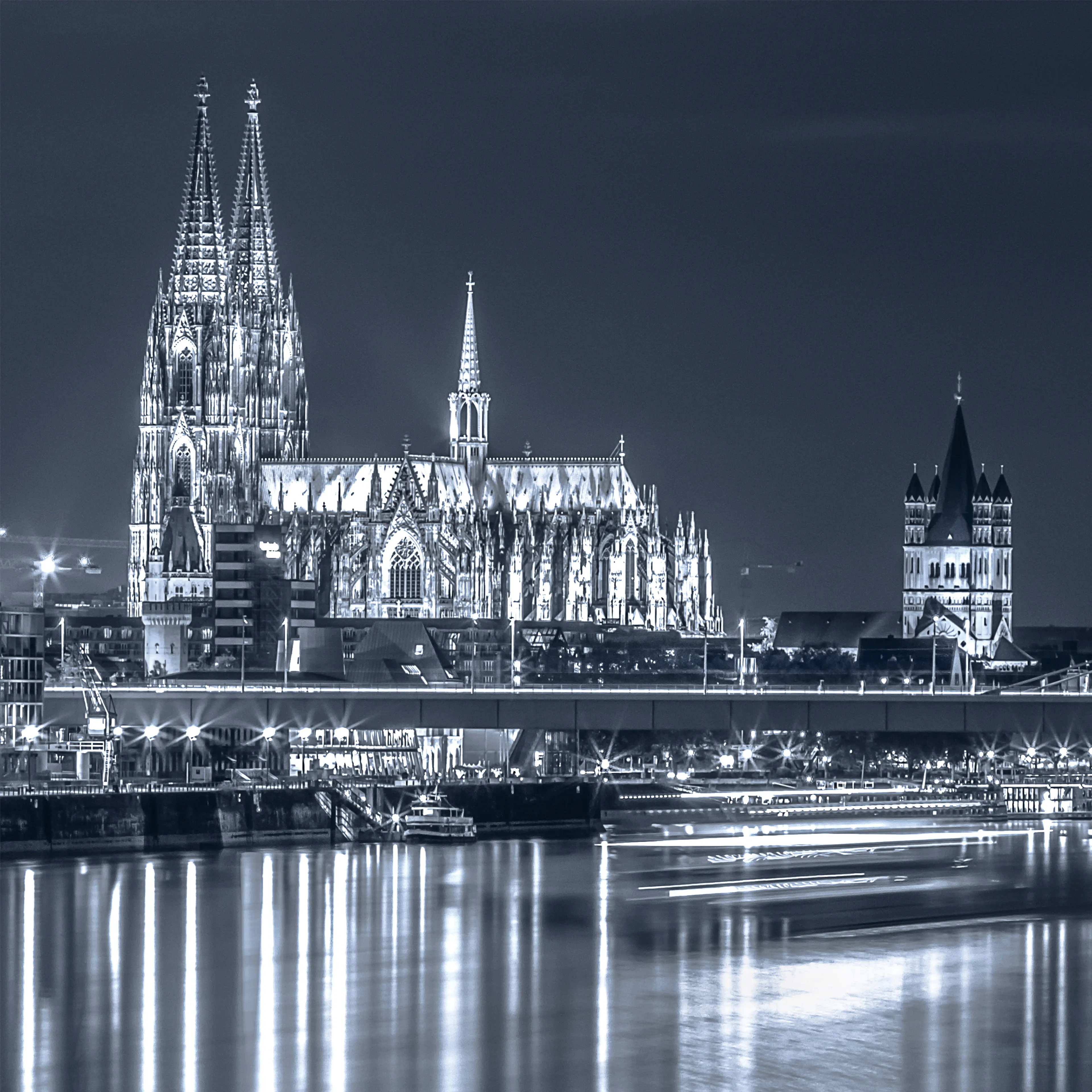 Glasbild 30 x 30 cm Kölner Dom XII