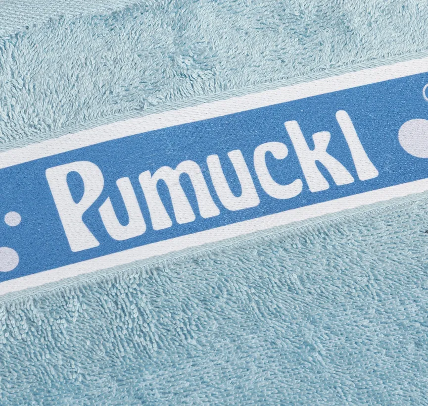 Handtuch "PUMUCKL" blau detail