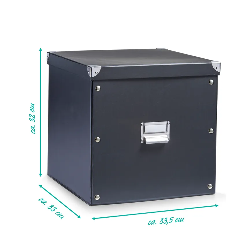 Aufbewahrungsbox schwarz detail