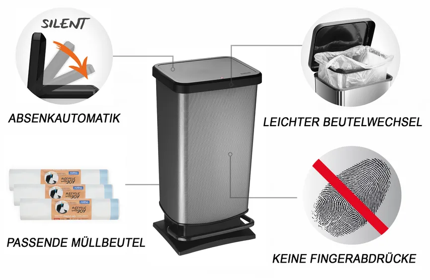 Treteimer Paso 40 l carbon met detail