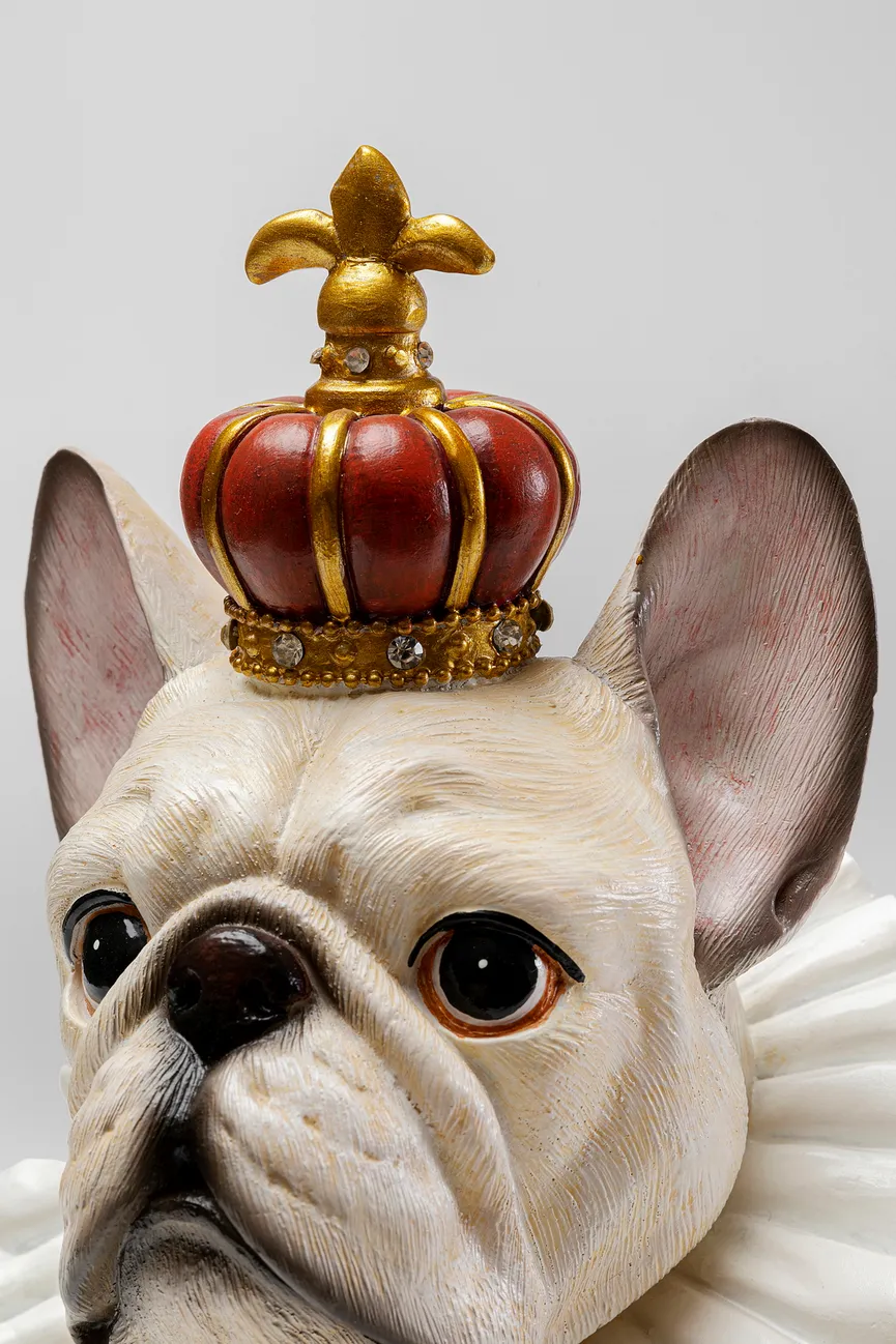 Figur "King Dog" Hund weiß detail