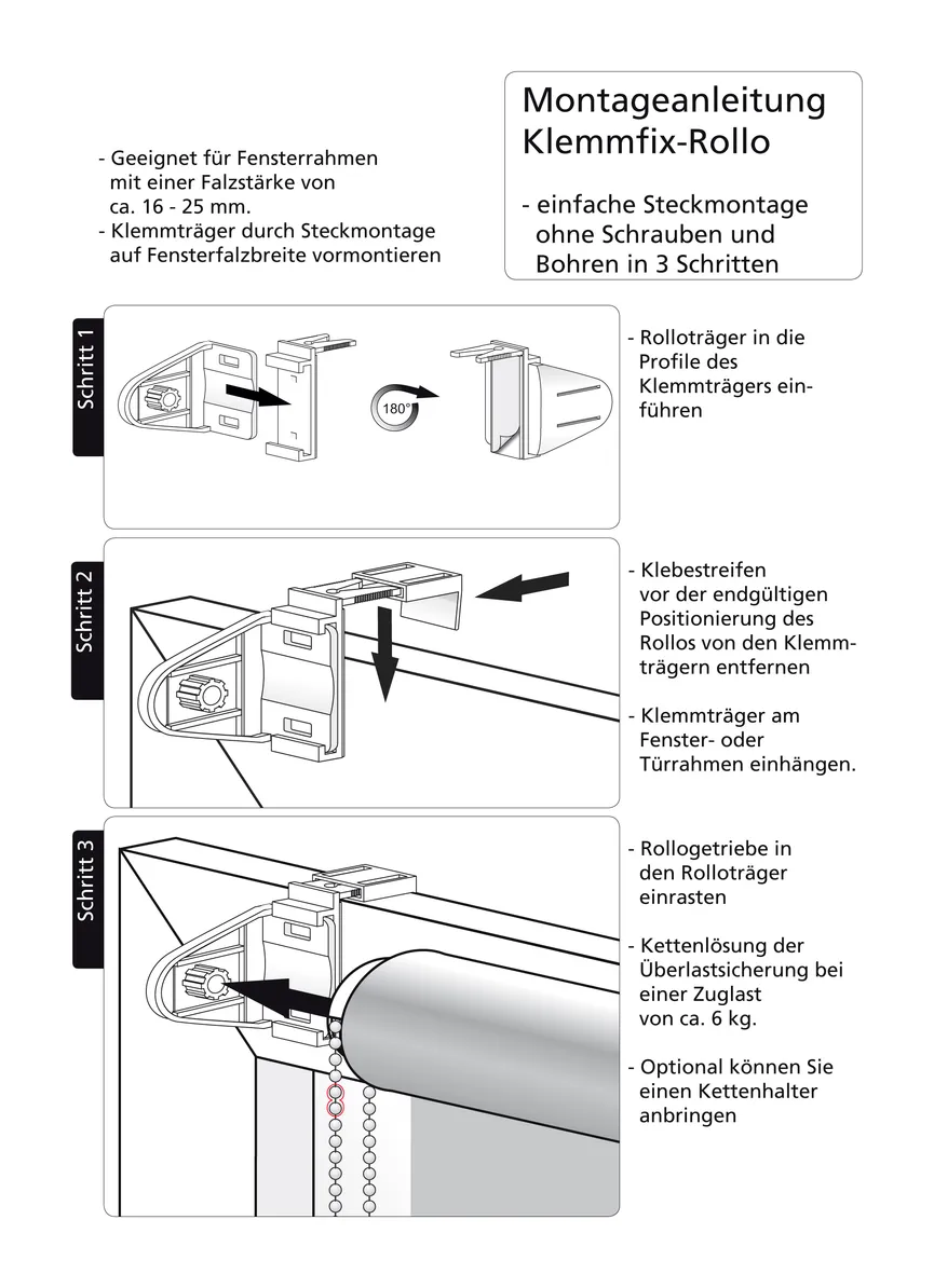 Klemmfixrollo Sterne VD detail