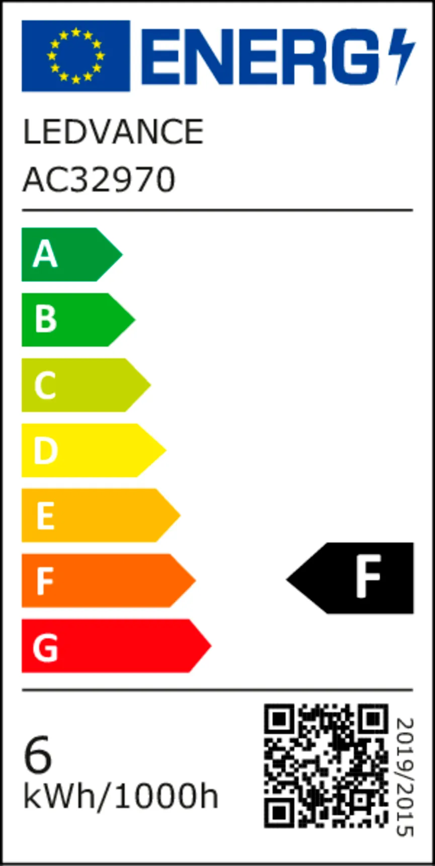 E27/6W Kolben energielabel